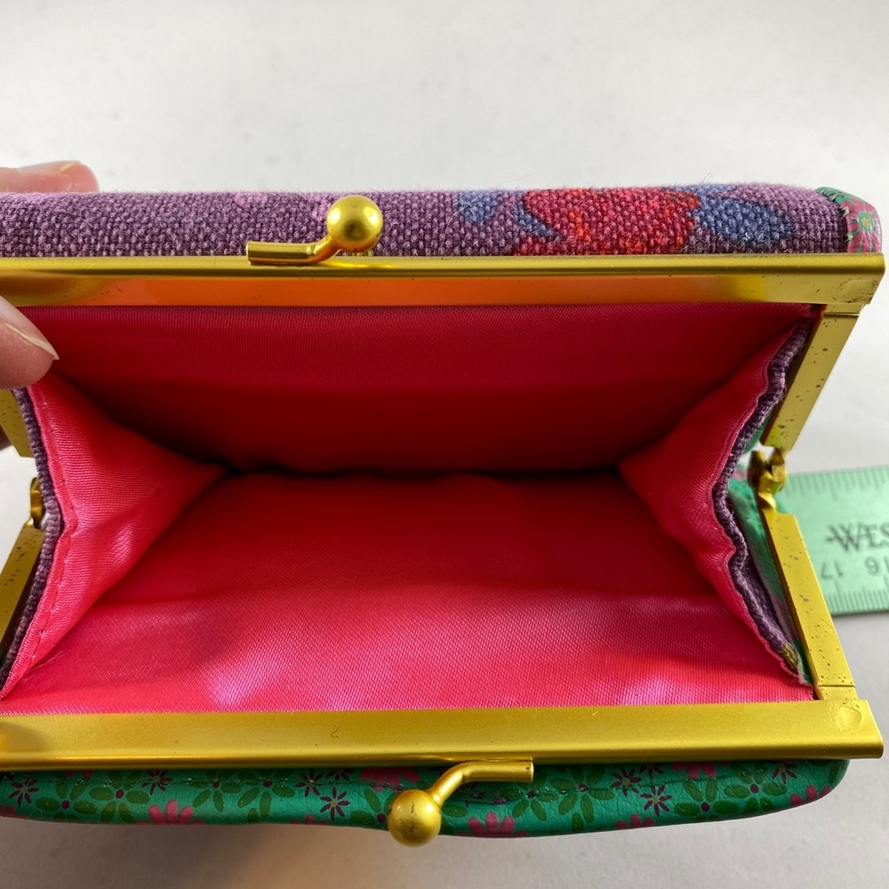 Loop canvas floral wallet purple w/ red roses - Picture 6 of 6